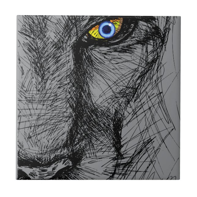 De Cerâmica Azulejo Olhar do Tigre (Frente)