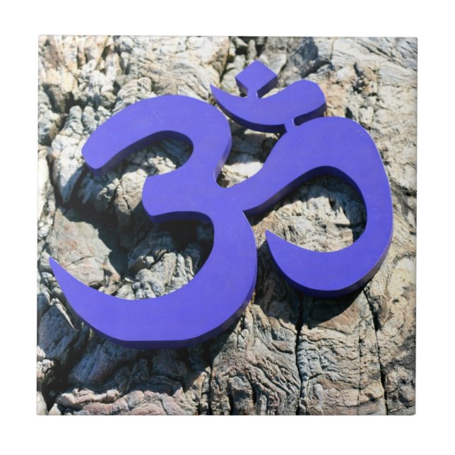 De Cerâmica azulejo Om azul (Frente)