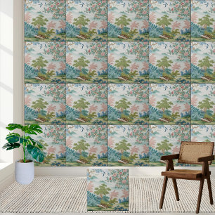 De Cerâmica Azulejo Oriental Chinoiserie Wall