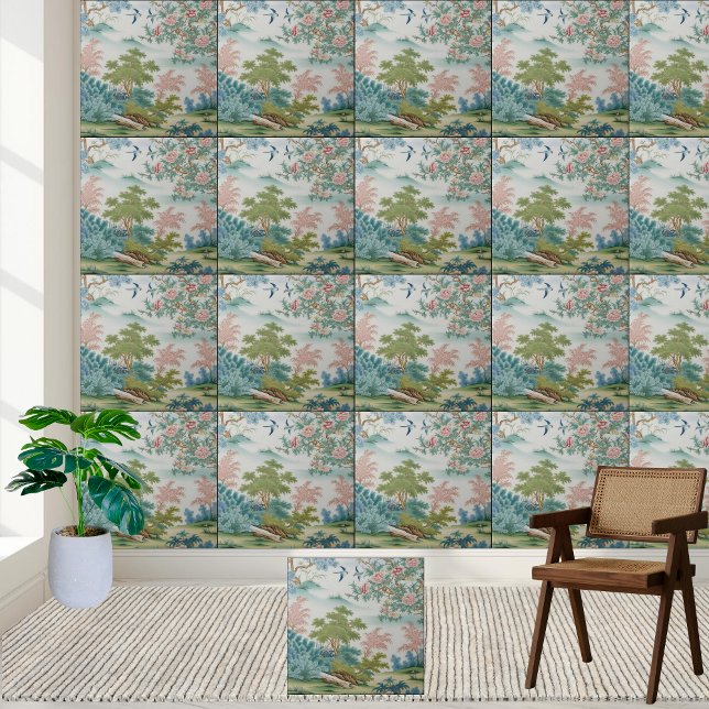 De Cerâmica Azulejo Oriental Chinoiserie Wall (Oriental Chinoiserie Wall Tile)