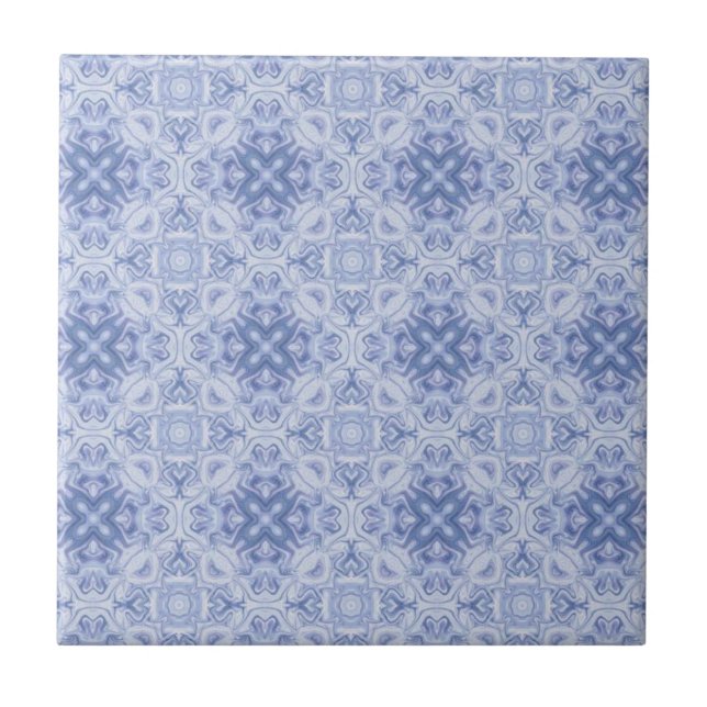 De Cerâmica Azulejo Padrão Azul e Branco (Frente)
