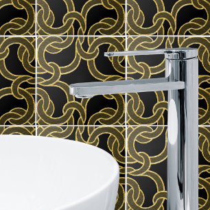 De Cerâmica Azulejo Padrão Dourado Céltico Céltico Nó Invisíve