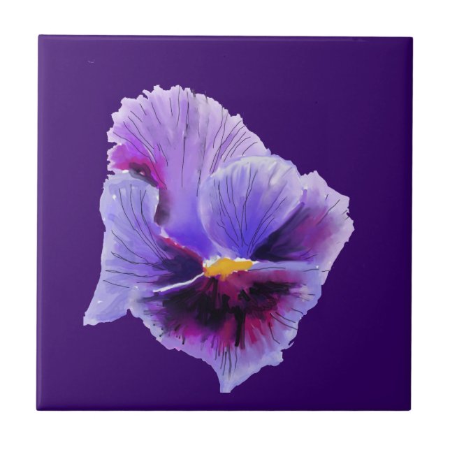 De Cerâmica Azulejo Pansy Roxo (Frente)