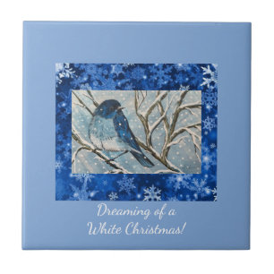De Cerâmica Azulejo Pássaro Azul Nevado