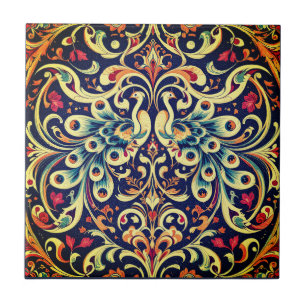 De Cerâmica Azulejo Peacock Cerâmico ornamentado