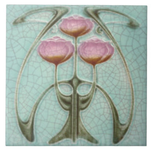 De Cerâmica Azulejo - Peônia Rosa Antiga