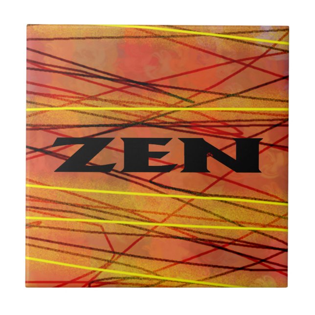De Cerâmica Azulejo pequeno com fio preto Zen (Frente)