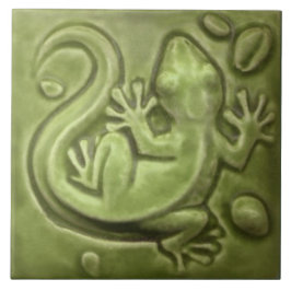 De Cerâmica Azulejo pequeno do vintage do lagarto