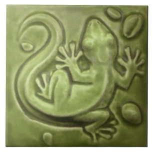 De Cerâmica Azulejo pequeno do vintage do lagarto
