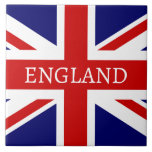De Cerâmica Azulejo personalizado quadrado largo bandeira do R<br><div class="desc">Bandeira britânica de bandeira grande azulejo quadrado. Design patriótico com pavilhão britânico do Reino Unido,  Reino Unido Excelente,  Inglaterra.</div>