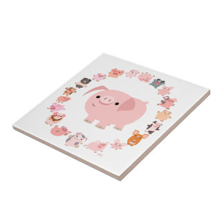 De Cerâmica Azulejo Pig Mandala