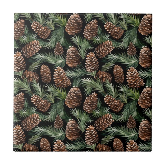 De Cerâmica Azulejo Pinecones (Frente)