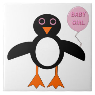 De Cerâmica Azulejo Pinguim-Menina Rosa-Gelado