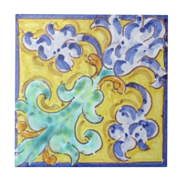 De Cerâmica Azulejo pintado mão espanhol--Azulejo do acento (Frente)