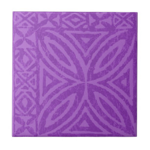 De Cerâmica Azulejo polinésio Trivets da flor do Tapa samoano