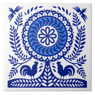 De Cerâmica Azulejo Polonês da Árvore Azul
