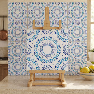 De Cerâmica Azulejo português do Mediterrâneo azul e branco
