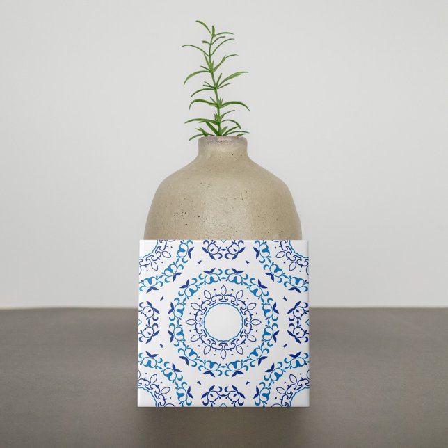 De Cerâmica Azulejo português do Mediterrâneo azul e branco (Criador carregado)