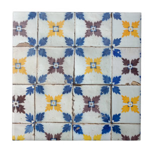 De Cerâmica Azulejo Português Estrela Azul Vintage