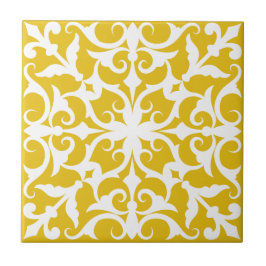 De Cerâmica Azulejo Português Mediterrâneo Amarelo&Branco