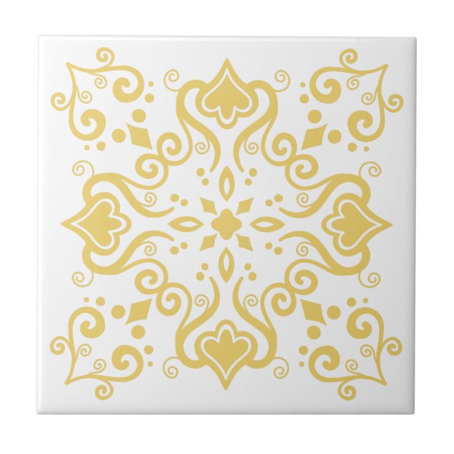 De Cerâmica Azulejo Português Mediterrâneo Amarelo Branco A01a (Frente)