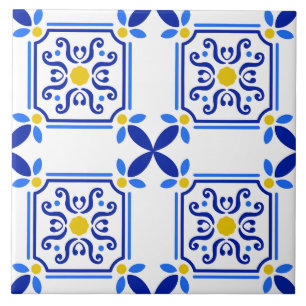 De Cerâmica Azulejo Português Mediterrâneo Tradicional