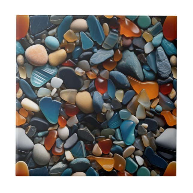 De Cerâmica Azulejo Praia Pebbles (Frente)