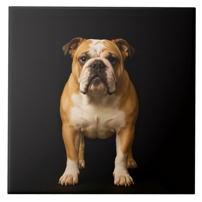 De Cerâmica Azulejo Preto 4 Luxe com Bulldog Resistente (Frente)