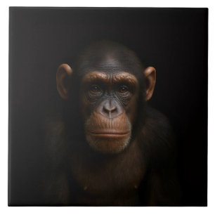 De Cerâmica Azulejo Preto 4 Luxe com Chimpanzé Sereno