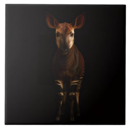 De Cerâmica Azulejo Preto 4 Luxe com Okapi da Floresta