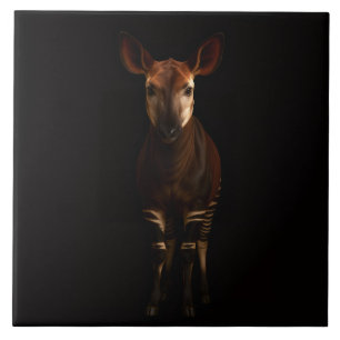 De Cerâmica Azulejo Preto 4 Luxe com Okapi da Floresta
