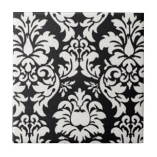 De Cerâmica Azulejo preto/branco do damasco