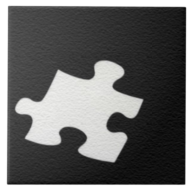De Cerâmica Azulejo preto da parte do quebra-cabeça (Frente)