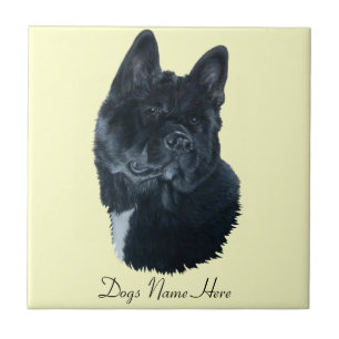 De Cerâmica Azulejo preto-do-japonês akita