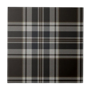 De Cerâmica Azulejo preto e branco do Tartan