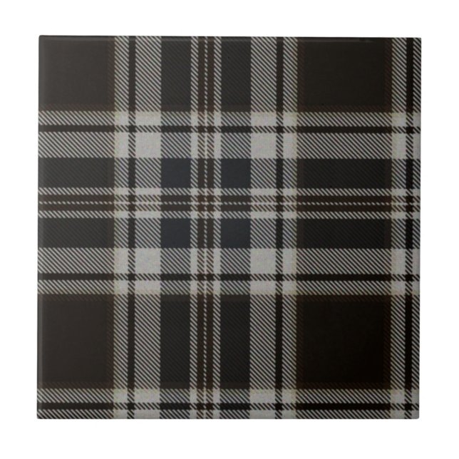De Cerâmica Azulejo preto e branco do Tartan (Frente)