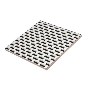 De Cerâmica Azulejo Preto e Branco Listrado