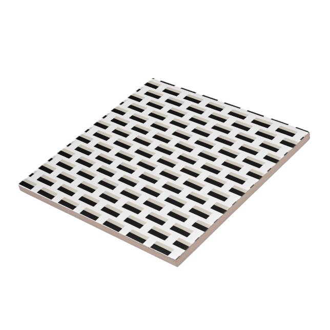 De Cerâmica Azulejo Preto e Branco Listrado (Lateral)