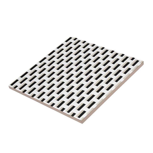 De Cerâmica Azulejo Preto e Branco Listrado (Lateral)