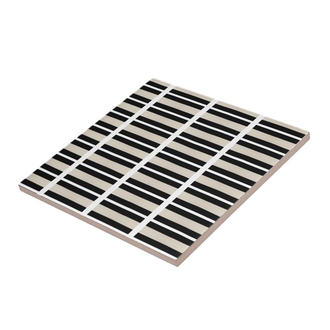 De Cerâmica Azulejo Preto e Branco Listrado (Lateral)