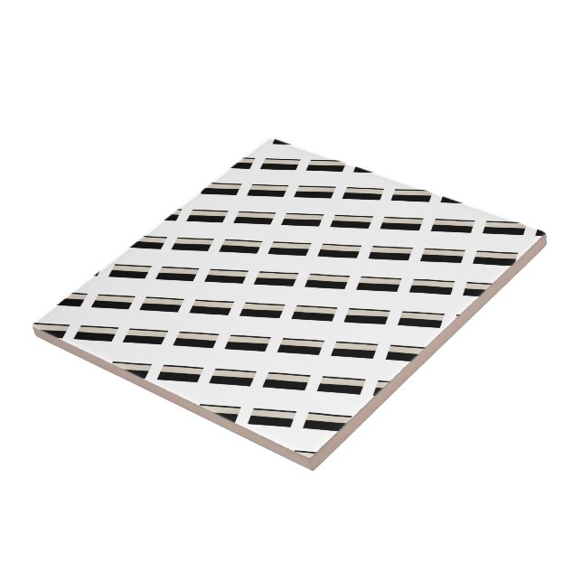 De Cerâmica Azulejo Preto e Branco Listrado (Lateral)