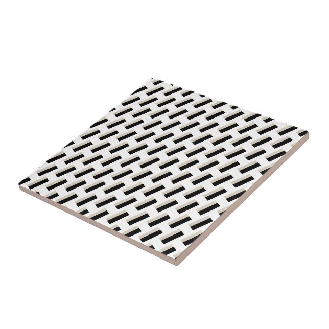 De Cerâmica Azulejo Preto e Branco Listrado (Lateral)