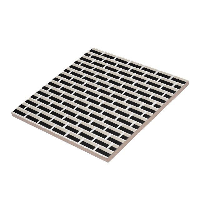 De Cerâmica Azulejo Preto e Branco Listrado (Lateral)