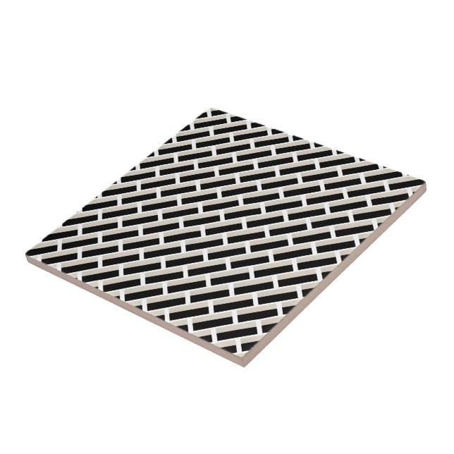 De Cerâmica Azulejo Preto e Branco Listrado (Lateral)