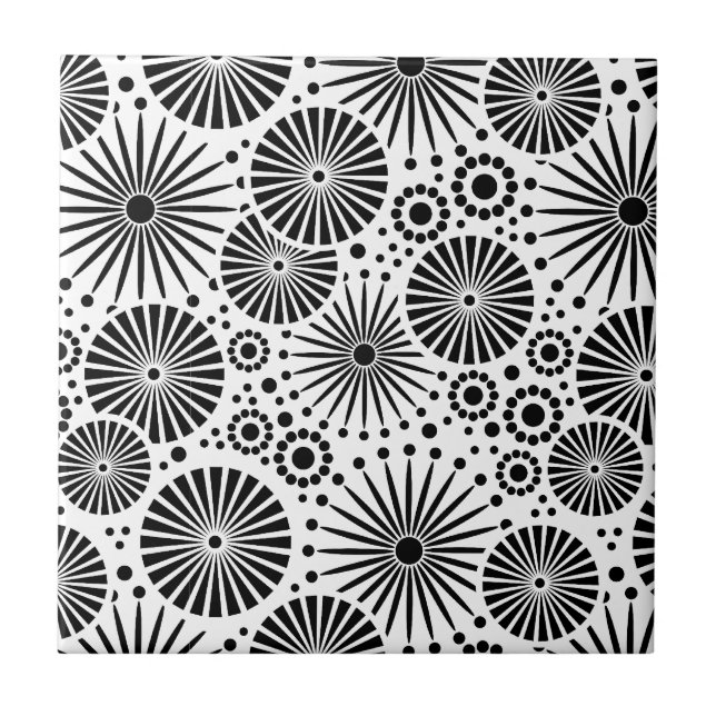 De Cerâmica Azulejo preto e branco moderno (Frente)