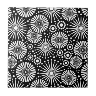 De Cerâmica Azulejo preto e branco retrógrado