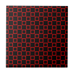 De Cerâmica Azulejo preto e vermelho clássico