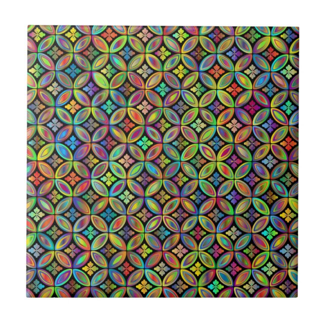 De Cerâmica Azulejo Prismático Padrão Floral (Frente)