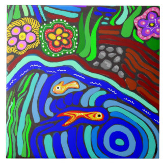 De Cerâmica Azulejo psicadélico do jardim