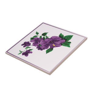 De Cerâmica Azulejo Purple Floral Projetado